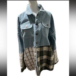 The Hailey Denim Flannel Plaid Jacket By Bobbie Wren